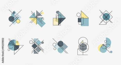 Abstract geometric shapes arranged in a visually appealing and artistic composition.
