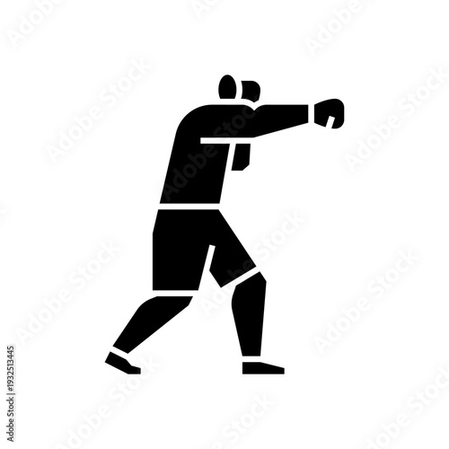 rear hook glyph icon. Boxing punch illustration.