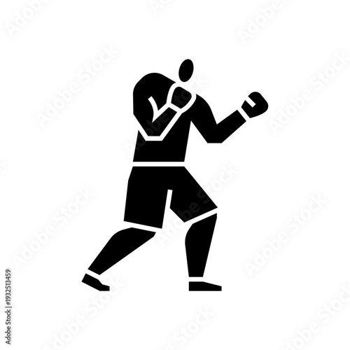 body shot glyph icon. Boxing punch illustration.
