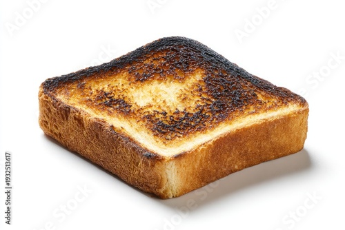 Crispy, burnt toast slice