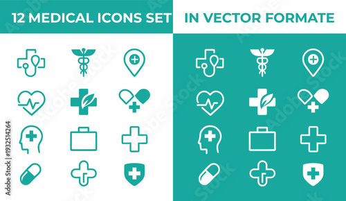 medical icons set in vector format healthcare symbols collection for clinic and hospital design