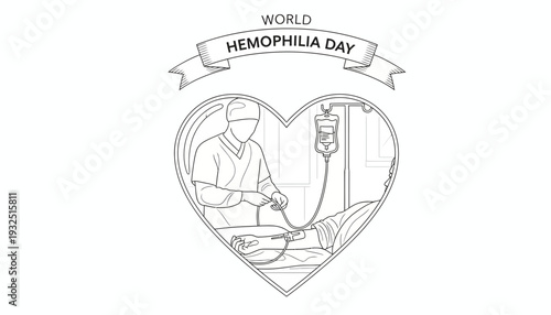 World Hemophilia Day concept, medical treatment, blood transfusion, healthcare, doctor helping patient