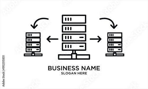 Data server network with central and peripheral units for business operations.