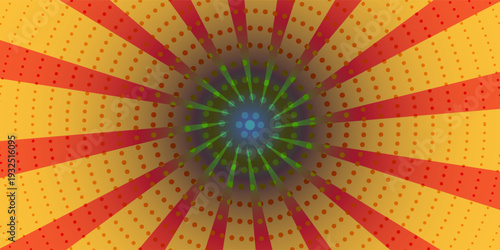 Pop art yellow comic book cartoon magazine cover. Cartoon cute retro Strip pattern mock up. Vector halftone illustration. Vintage background for comic