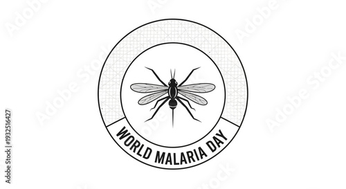 World Malaria Day Logo with Mosquito Illustration