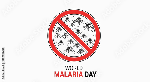 World Malaria Day: Stop Mosquitoes Sign, Insect Control, Disease Prevention