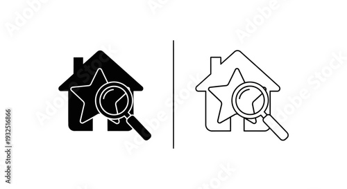 House search magnifying glass icons Vector