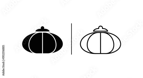 Set of 2 black and white Chinese lantern icons vector