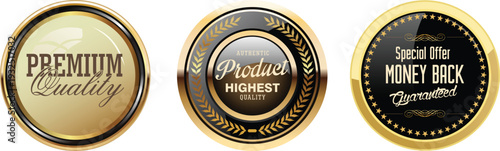 Three gold and silver coins with premium quality and money brick labels