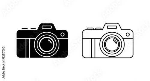 Minimalist camera icons set Vector