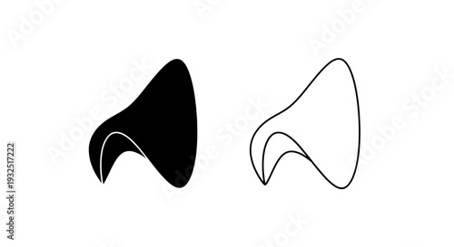 Modern abstract earphone icons Vector