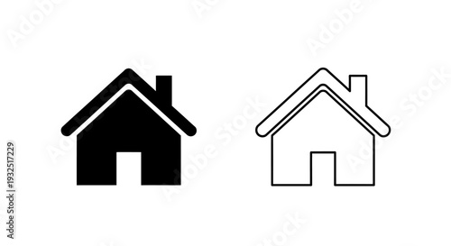 Minimalist house icons set Vector