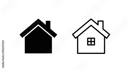Minimalist house icons set Vector