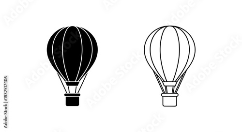 Hot air balloons contrast design Vector
