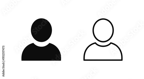 Set of 2 user profile person icons vector