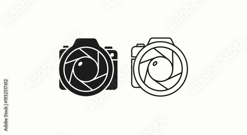 Minimalist cameras icon set Vector