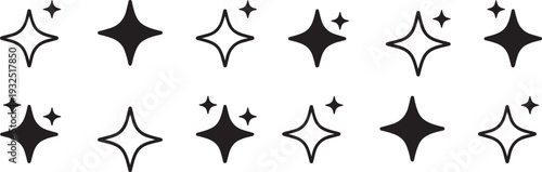 Isolated Sparkle Star, Sparkle Star icon, Sparkle Star vector, Magic Sparkle Effect icon, Shiny Glow Sparkle illustration, Twinkle Light Sparkle concept