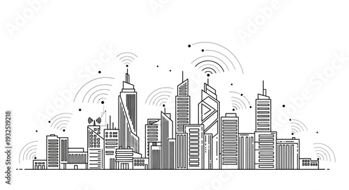 City Skyline with Modern Skyscrapers.