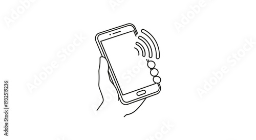 Hand holding a smartphone device.