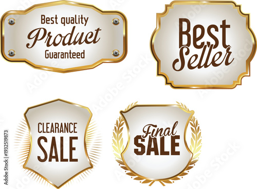 Collection of best seller and sale labels