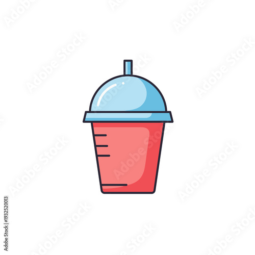 Sippy Cup with Straw Vector Icon