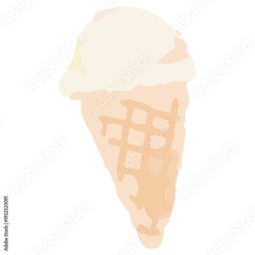 幼稚園・保育園向け 7月のやさしい水彩挿絵イラストシリーズ｜アイスクリーム Watercolor Ice Cream Illustration