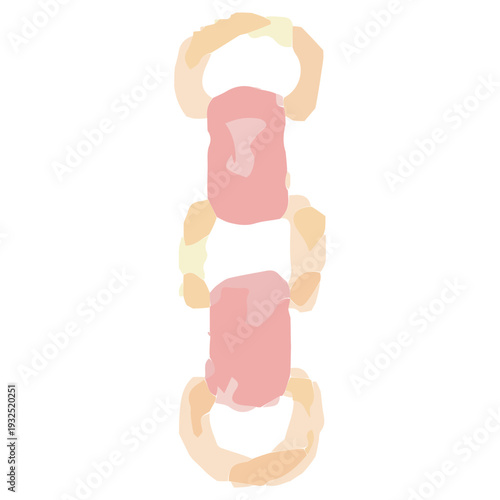 幼稚園・保育園向け 7月のやさしい水彩挿絵イラストシリーズ｜七夕飾り Tanabata Decoration Watercolor Illustration