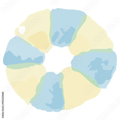 幼稚園・保育園向け 7月のやさしい水彩挿絵イラストシリーズ｜浮き輪 Summer Swim Ring Watercolor