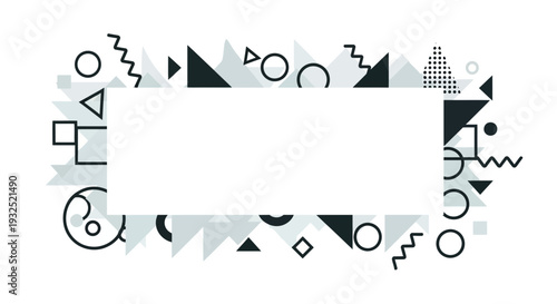 Geometric Shapes and Symbols Border Design.