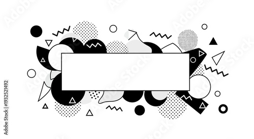 Abstract Black and White Geometric Shapes.