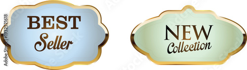 Labels for best seller and new collection