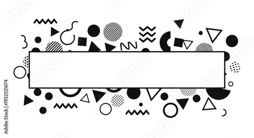 Geometric Shapes and Symbols in Black and White.