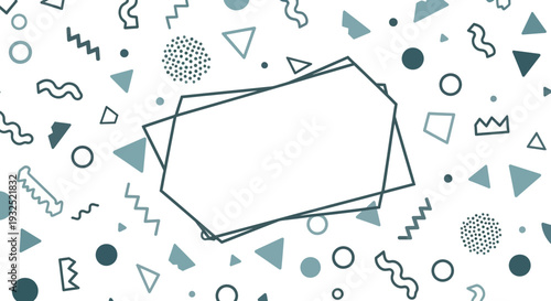 Geometric Shapes and Patterns on White Background.