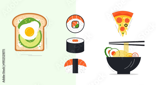 Collection of Delicious Food Items and Meals.