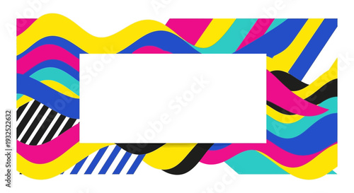 Vibrant Striped Pattern with Blank Space.