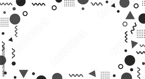 Geometric Shapes and Patterns Border Design.