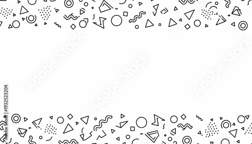 Geometric Shapes and Symbols Border Design.