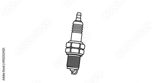 Detailed Illustration of a Single Spark Plug Component.