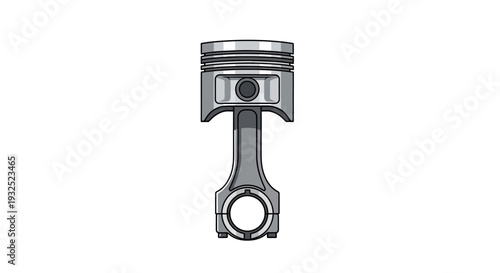 Detailed Illustration of a Single Piston and Connecting Rod Assembly.