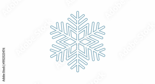 Detailed Snowflake Illustration on White Background.