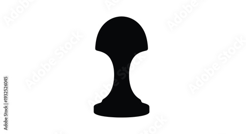 A striking black silhouette of a mushroom shape against a bright white background a simple depiction silhouette high quality