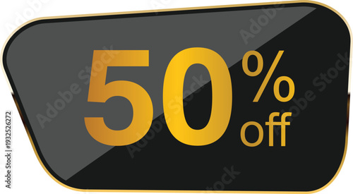 Discount label with fifty percent off
