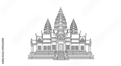 Detailed drawing of a temple.