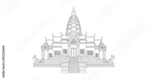 Large Temple Building Architecture Design.