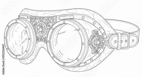 Steampunk Goggles with Gear Details.