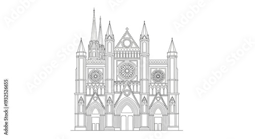 Gothic Architecture Cathedral Building Design.