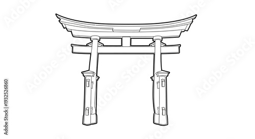 Traditional Japanese Torii Gate Structure.