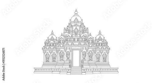 Hindu Temple Architecture Design.