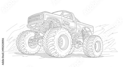 Large Monster Truck with Big Wheels.
