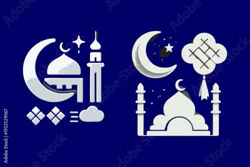 This is a vector image of an Eid icon, suitable for use in logo designs for printing companies, envelopes, t-shirts, packaging, food, drinks